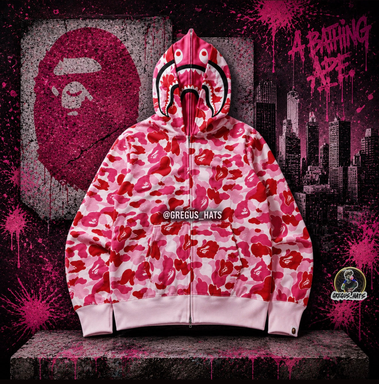 Vape Hoodie (PINK) Doble Gorro