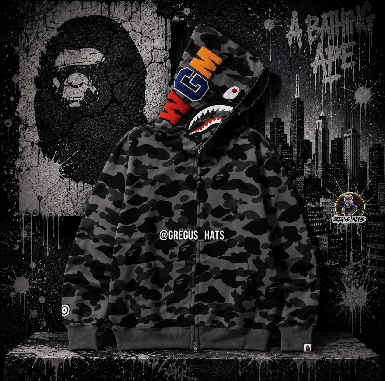 Vape Hoodie (Blk/Gray) Doble Gorro