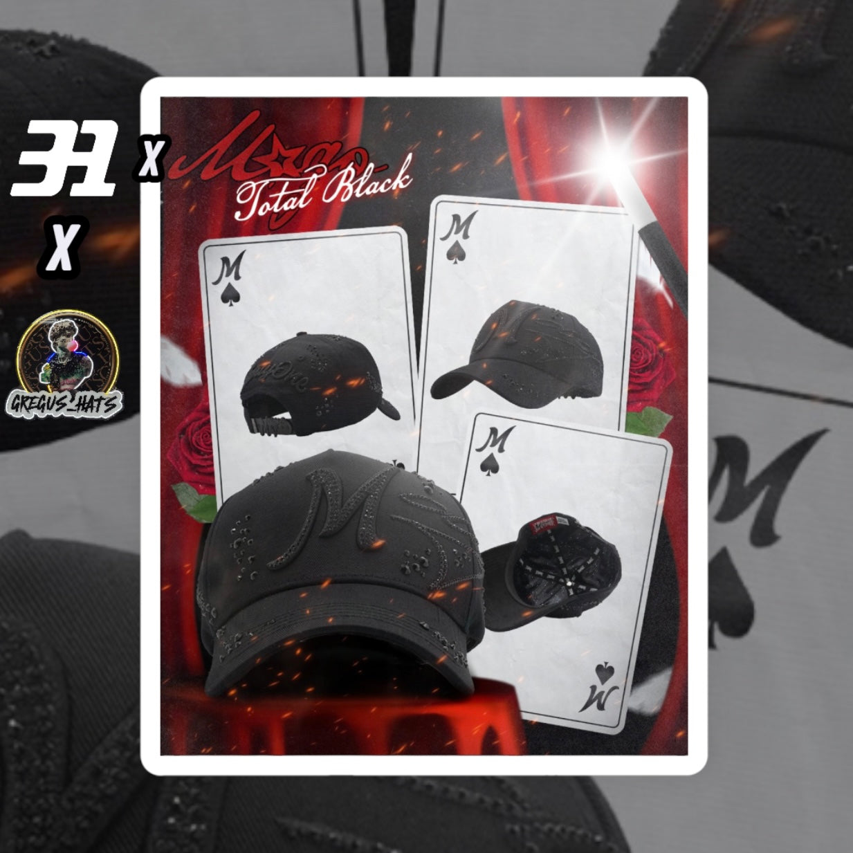 31 hats x El Mago - TOTAL BLACK solo bolsa y Certificado.