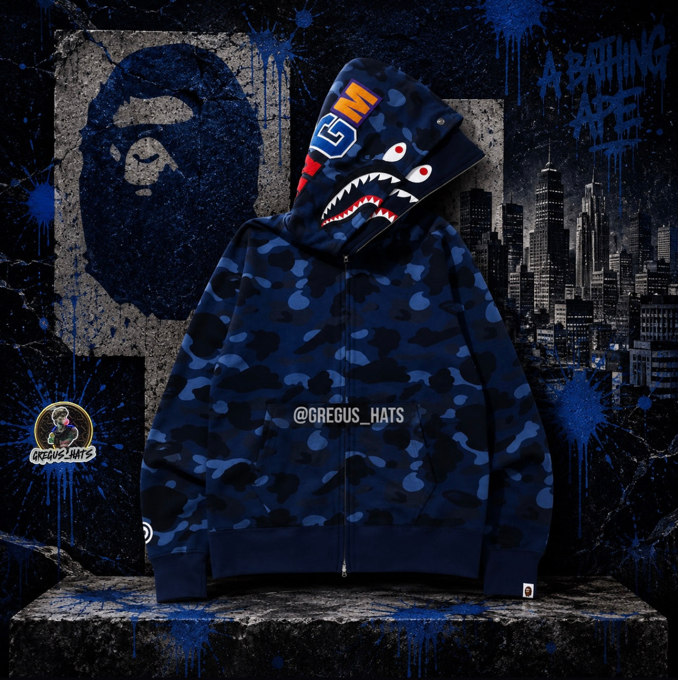 Vape Hoodie (BLUE) Doble Gorro