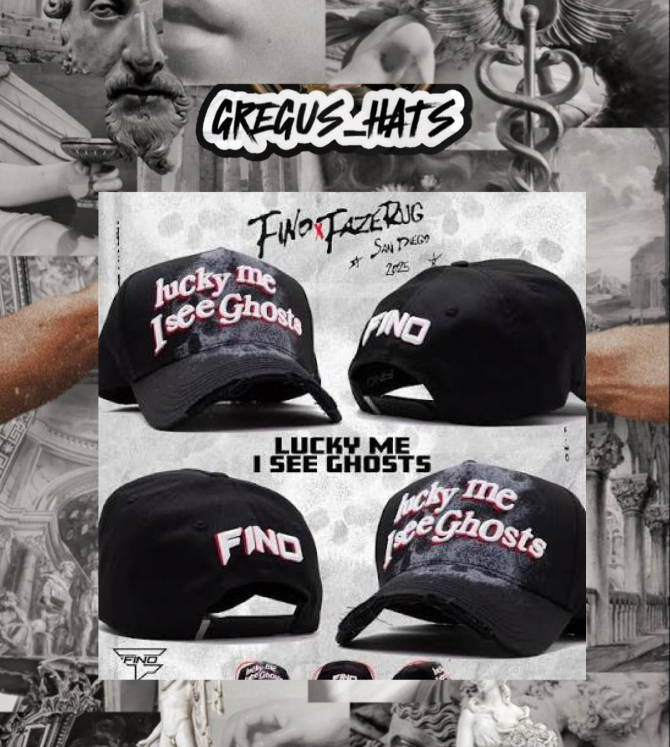 Lucky me I see ghost FINO x faze Rug (full set incluye dije)