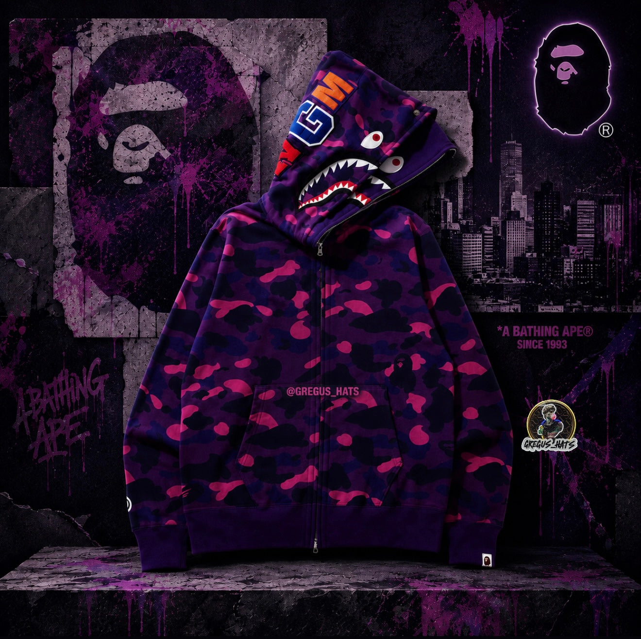 Vape Hoodie (PURPLE) Doble Gorro